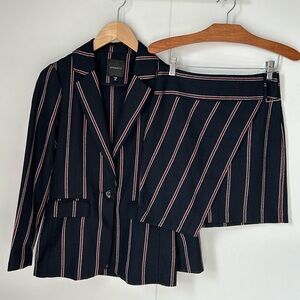 Dynamite Navy Blue Striped Suit